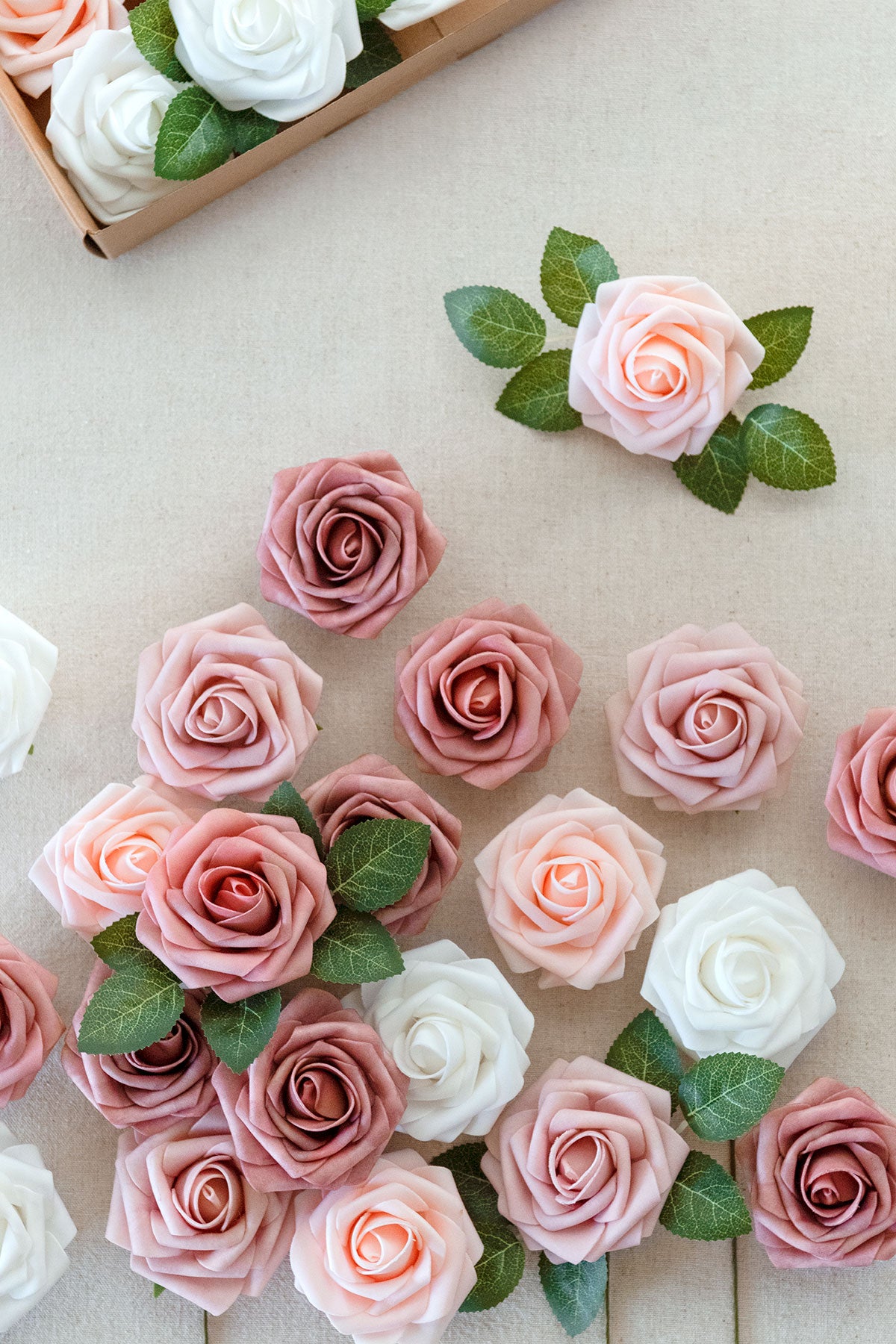 Dusty rose artificial flowers in bulk, Fake wedding flowers